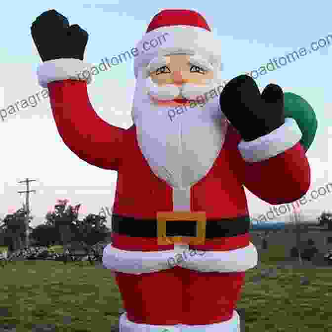 A Family Posing In Front Of A Giant Inflatable Santa Claus, With The Husband Making A Silly Face Awkward Family Holiday Photos Mike Bender