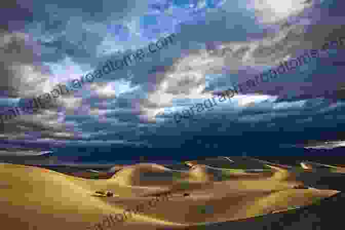 A Panoramic View Of A Vast Desert Landscape, With Rolling Sand Dunes And A Lone Figure In The Distance The Long Road Of Sand