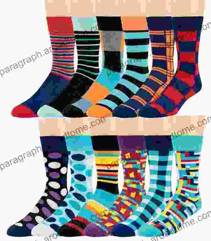 A Vibrant Array Of Colorful Socks, Each With A Unique Pattern And Design, Scattered Across A Wooden Floor. The Swag Is In The Socks