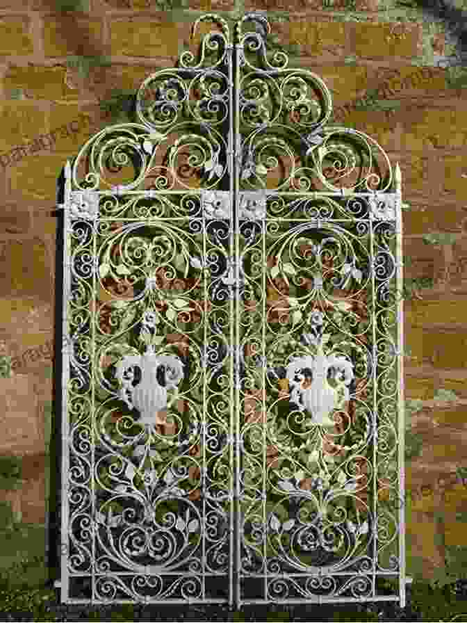 Close Up Of The Ornate Wrought Iron Gate And Facade Of The Brennan House, A Historic Mansion In The Garden District The Garden District Of New Orleans