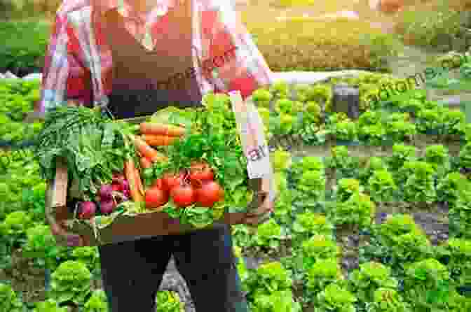 Organic Farm With Rows Of Fresh Vegetables And A Farmer In The Foreground How To Save The World For Free: (Guide To Green Living Sustainability Handbook)