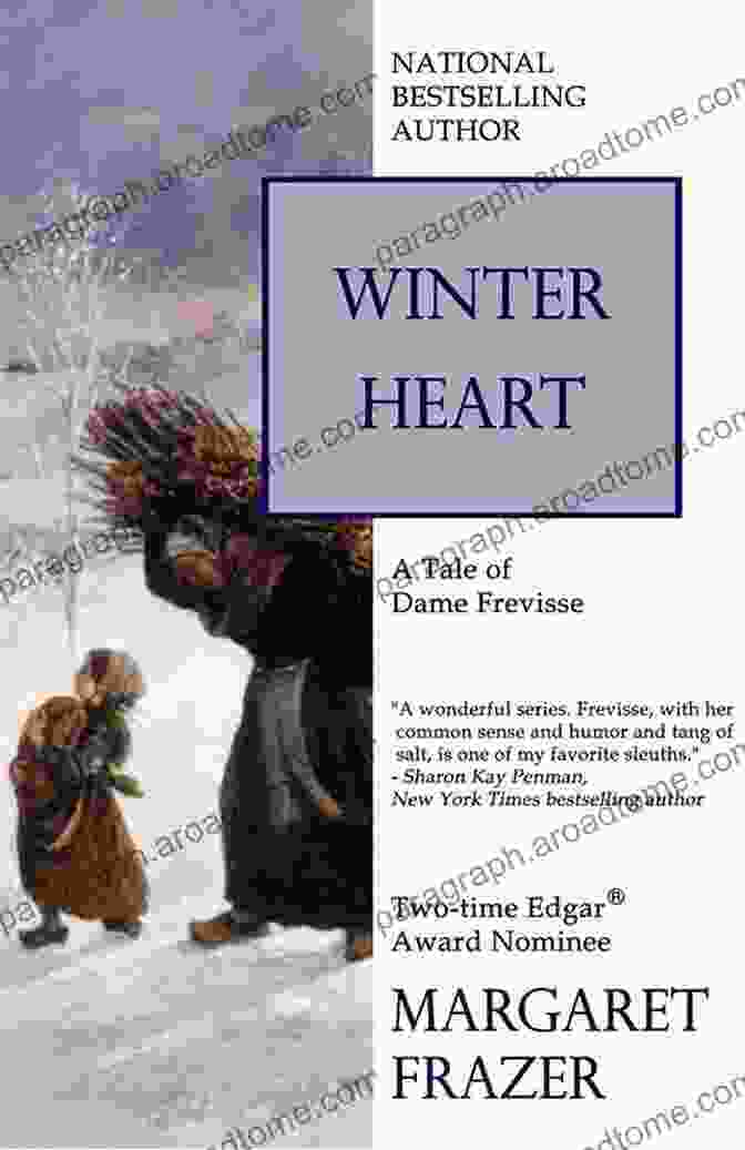 Winter Heart Dame Frevisse Book Cover, Featuring A Medieval Woman In A Flowing Gown Holding A Candle In A Dark, Stone Corridor Winter Heart (Dame Frevisse Medieval Mysteries)